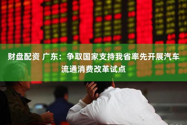 财盘配资 广东：争取国家支持我省率先开展汽车流通消费改革试点