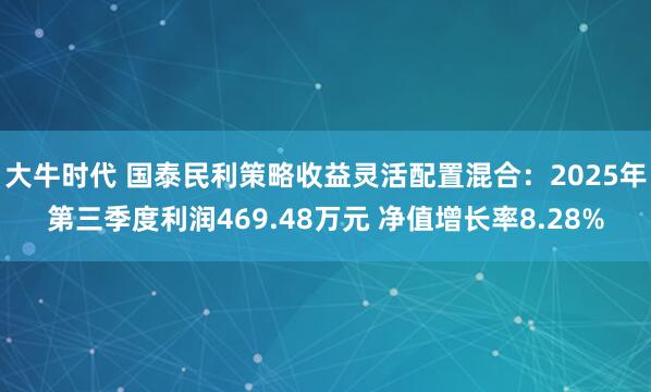 大牛时代 国泰民利策略收益灵活配置混合：2025年第三季度利润469.48万元 净值增长率8.28%
